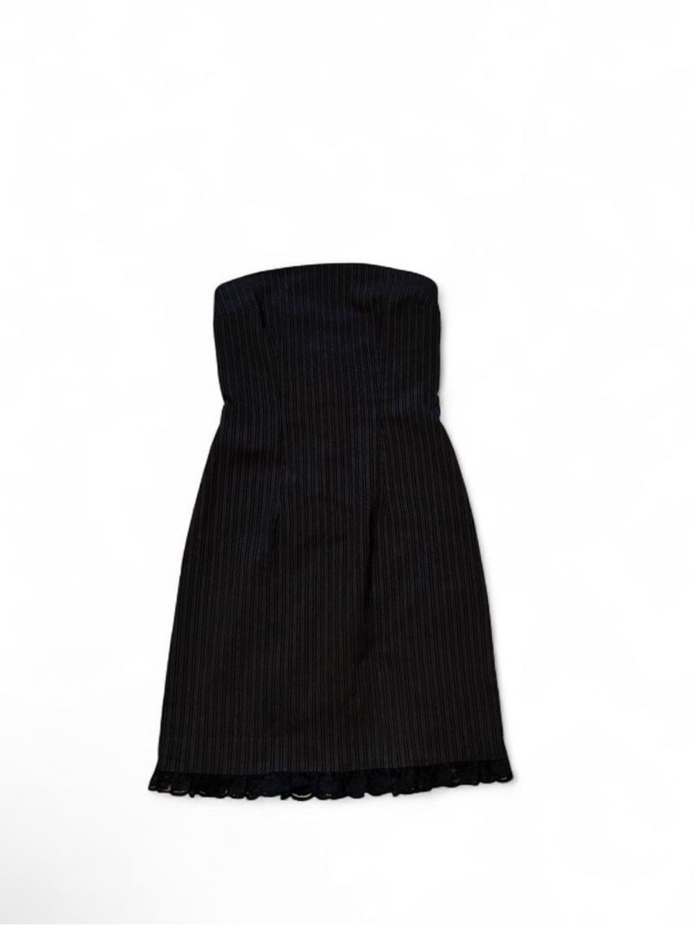 🖤Black pinstripe mini dress with lace trim